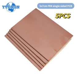 5PCS FR4 Single Sided PCB 5x7cm Copper Clad Plate Laminate Circuit Board 5*7cm Diy PCB Kit