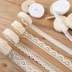 5Meter Roll White Cotton Embroidered Lace Net Ribbons Fabric Trim DIY Decorate Sewing Handmade Craft Materials Bow