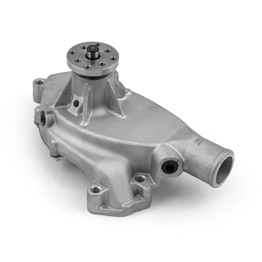 

Водяной насос PCE195.1010.01 с прямым рабочим колесом, высокопроизводительный, алюминиевый, короткий, сатиновый, для Chevy 454 — на 40% больше потока охлаждающей жидкости, легкий