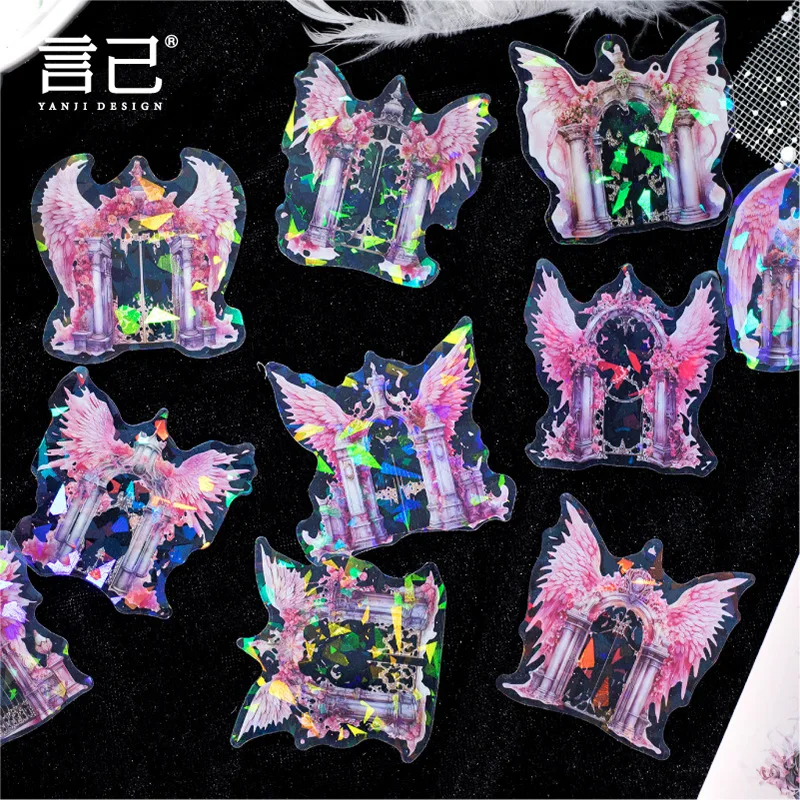 20 Pcs Angel Wings Decorative Sticker Retro Door and Window Collage Scrapbooking Label Diy Diary Album Journal Planner