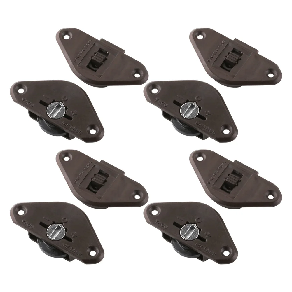 بكرات باب منزلق هادئة قابلة للتعديل، مجموعة من 4 عجلات من النايلون والحديد للخزانة والخزانة وأجهزة استخدام الأثاث #2