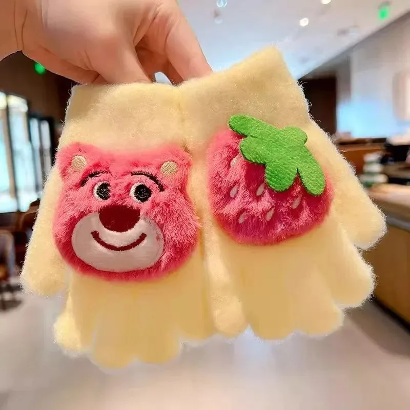 قفازات أصابع كرتونية لطيفة شتوية دافئة معزولة حراريًا للجنسين للبالغين مضادة للبرد تعمل باللمس متوافقة مع أزياء ناعمة ومريحة #3