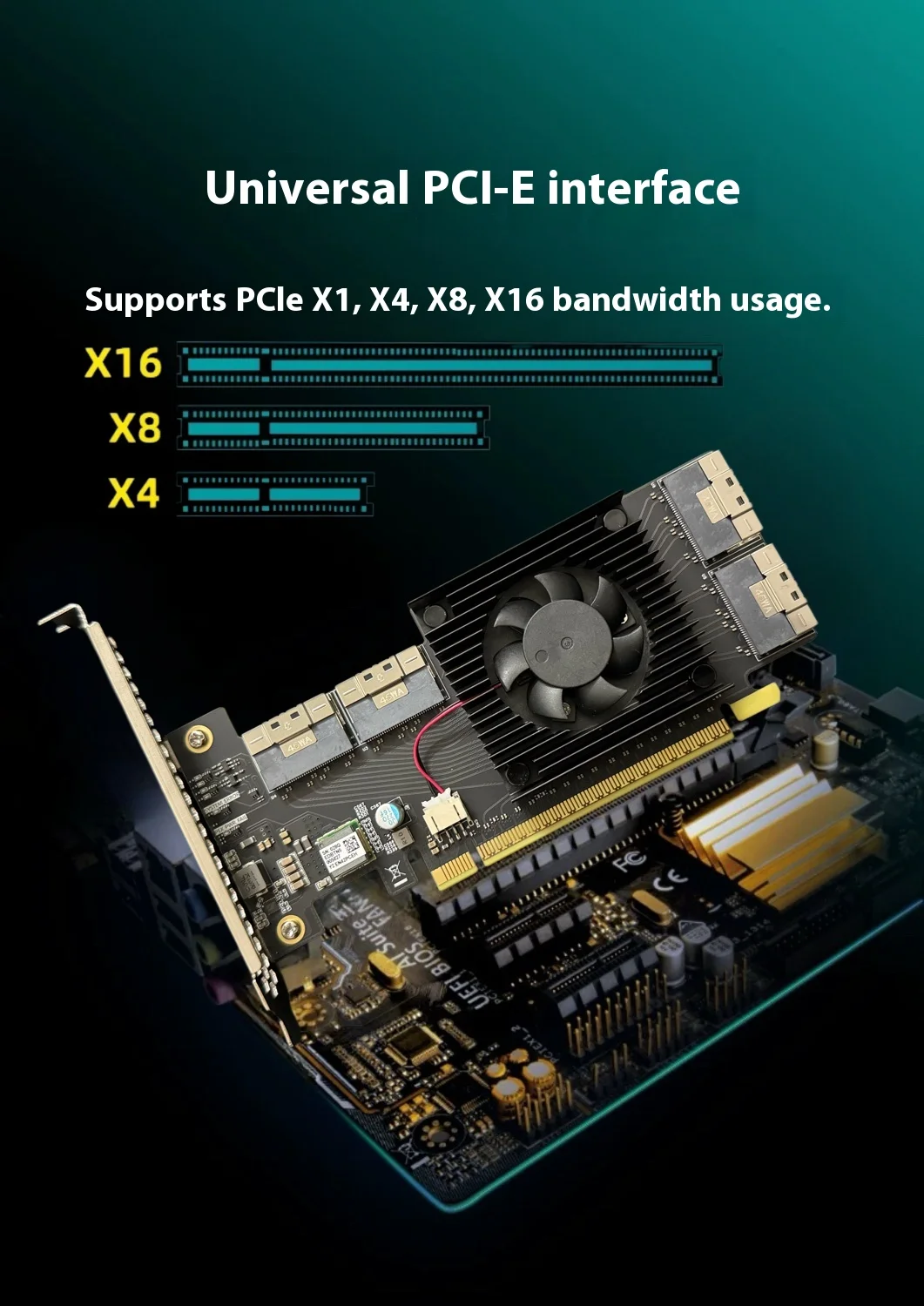PCIe4.0 expansion card PLX88048 drive-free, split-free, adapter card U.2 SSD GPU expansion