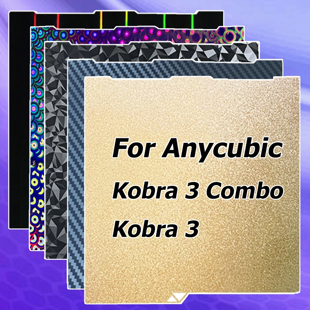 

PEI Sheet for Anycubic Kobra 3 Combo Build Plate Double-side Print Spring Steel Sheet PEO PET H1H PEI Plate for Anycubic Kobra 3