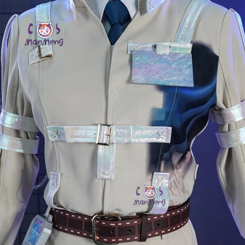 

Lucky Guy Identity V Cosplay Deduction Substitute Costume Men Women Adult Fashion Uniform Halloween Shirt Coat Belt Glove Set