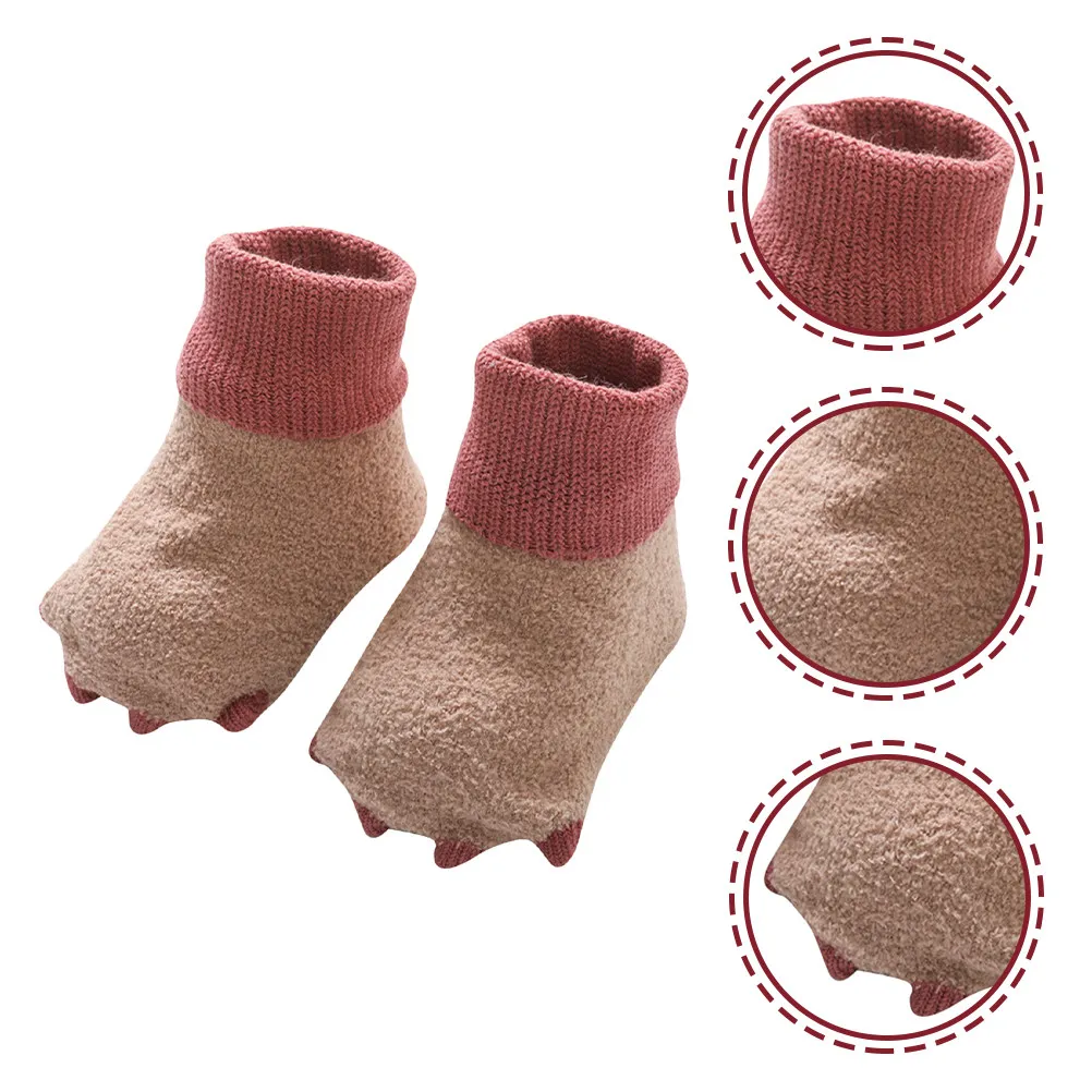 

1 пара детских носков для детей 6-12 месяцев, зимние теплые противоскользящие носки для малышей, мягкая, приятная для кожи, эластичная обувь для младенцев, для использования в помещении