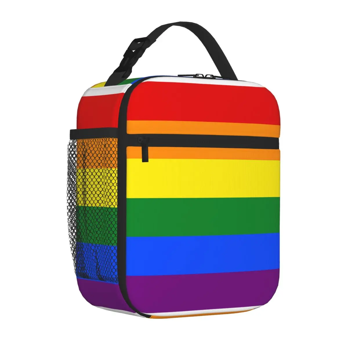 Bestselling Pride Flag Rainbow Pride Ruffled Neoprene Lunch Bag Student Daily Food Cooler Bag
