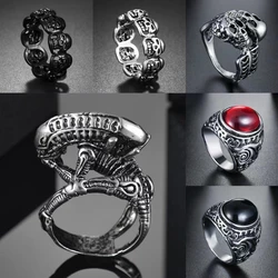 Vintage Punk Silver Color Alien Predator Finger Rings For Men Rock Fashion High Quality Jewelry Ring