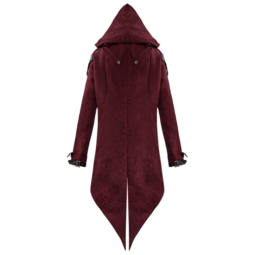 ชุดคอสตูมสไตล์โกธิคยุคกลางสำหรับผู้ชาย แบบวินเทจ ตัดเย็บจากวัสดุหลากหลาย