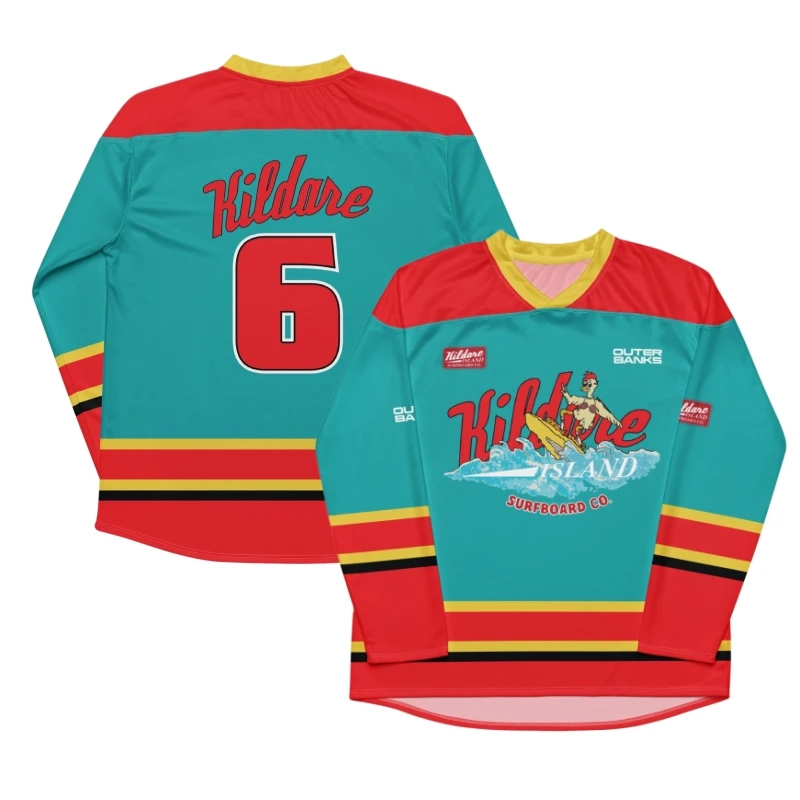 2026 New Unisex TV Outer Banks Kildare Island 6 # Hockey JerseyLong Sleeve Mesh Y2K Oversized Loose Outer Banks Streetwear Tops