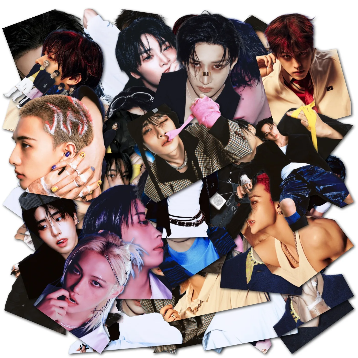 56pcs Stray Kids Album Karma Mixed Photo Stickers SKZOO Surrounding Hyunjin Bang Chan Felix Stickers Decorative Diary Notebook