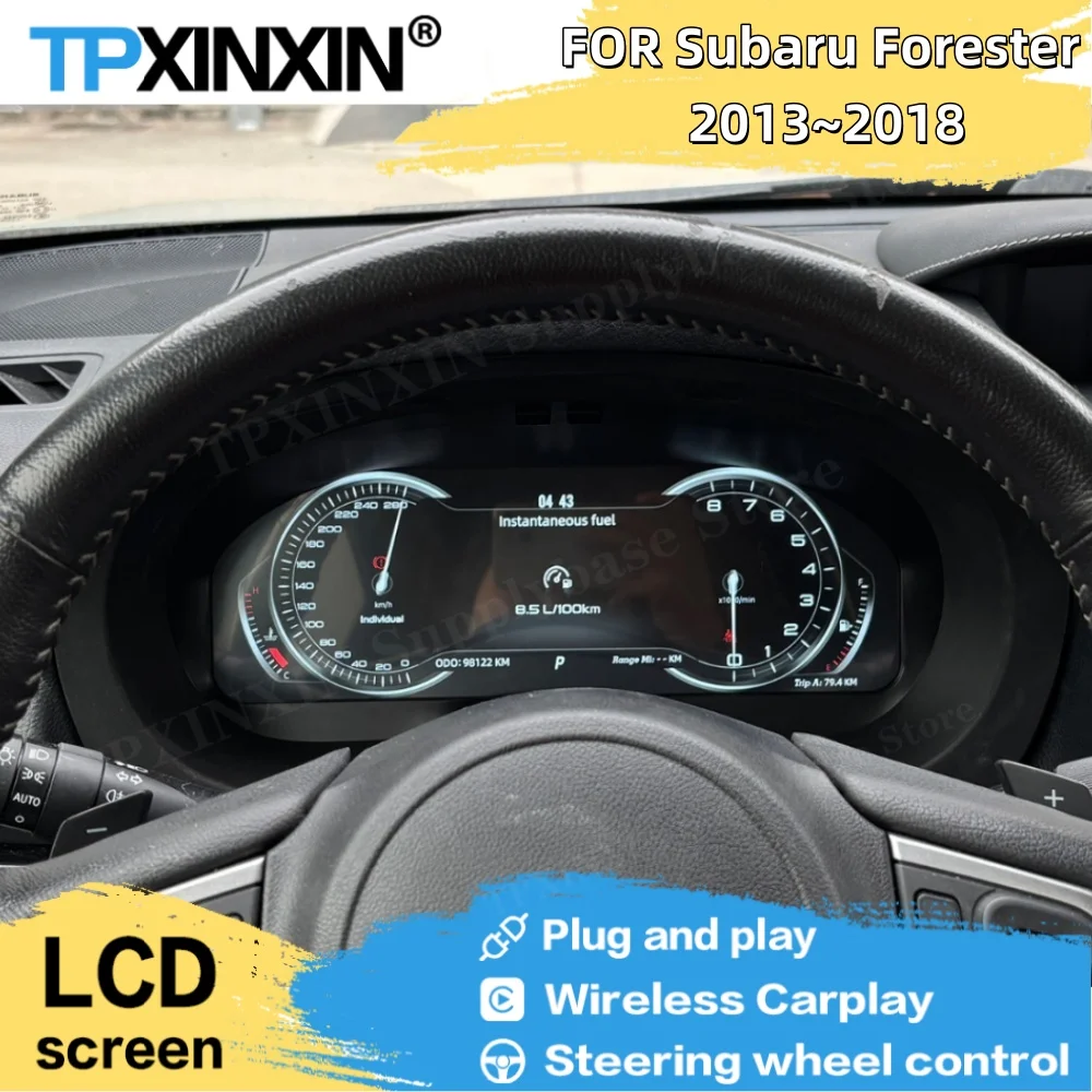 12.3 In Auto Gauge For Subaru Forester 2013~2018 Digital Performance Display Dashboard Speed Table Car Virtual LCD Meter Screen
