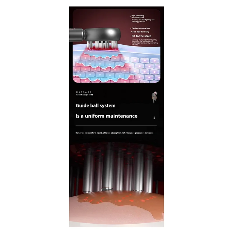 Electric Massage Hair Comb Vibration Massager Brushes Promote Smooth Hair Growth Multi Functional Nourish Scalp-A77G