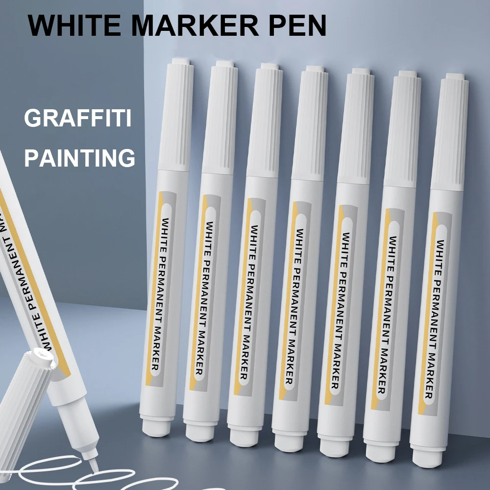 5/10/15 Pcs Permanent 1mm Tip White Marker Pens - For Metal, Wood, Plastic, Ceramic & More -Office Stationery & School supplies.