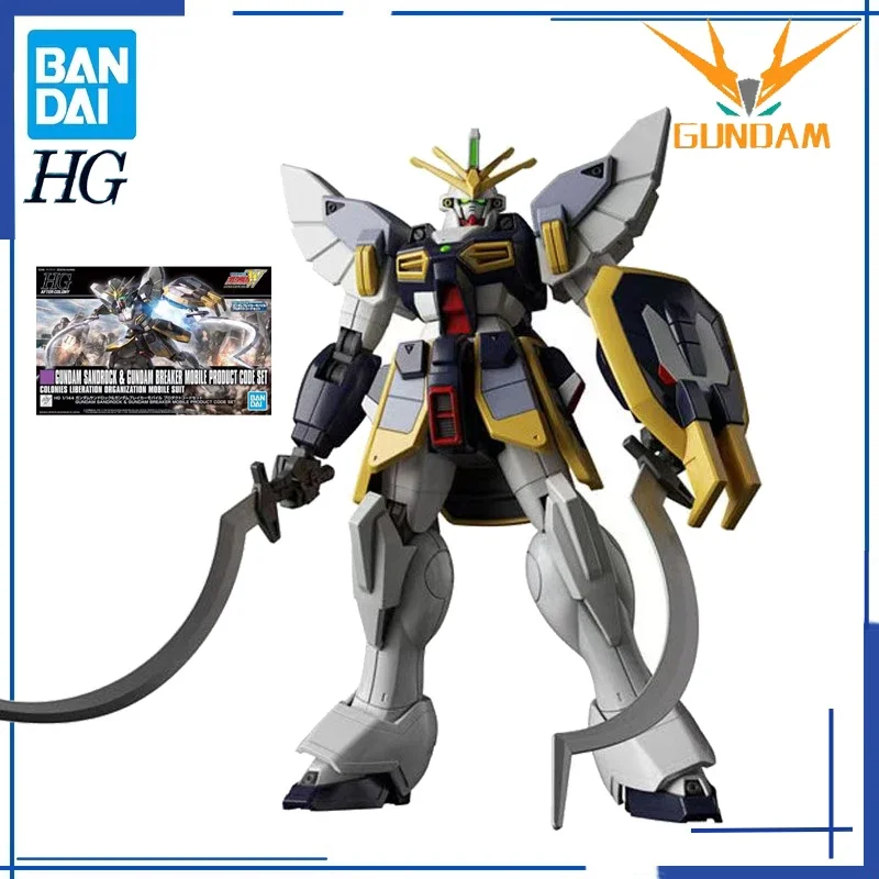 Bandai Original Genuine XXXG-01SR GUNDAM SANDROCK HG Collectible Model Ornaments Anime Action Figures Toys for Boy Girl Kid Gift