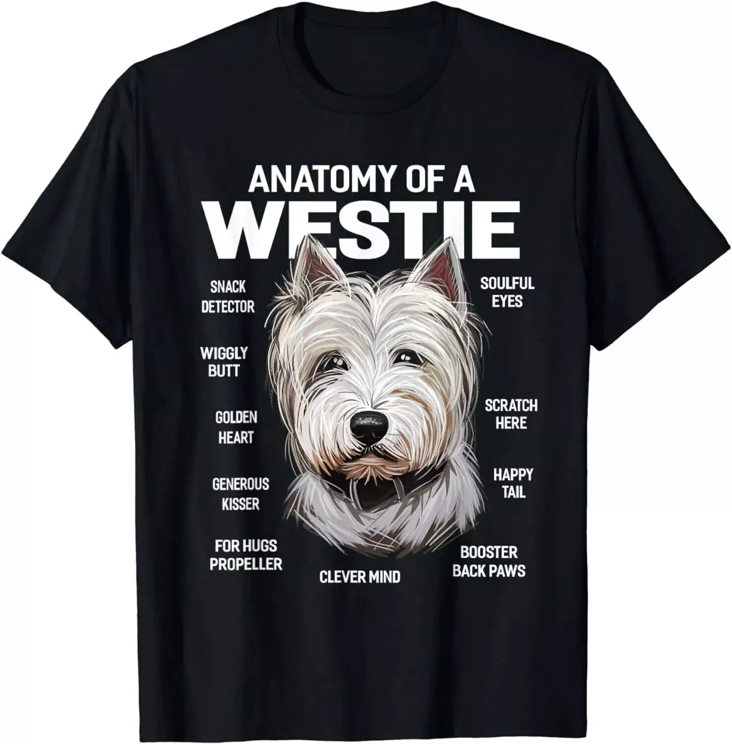 Dogs 365 Anatomy of a West Highland White Terrier Dog Gift Unisex T-Shirt