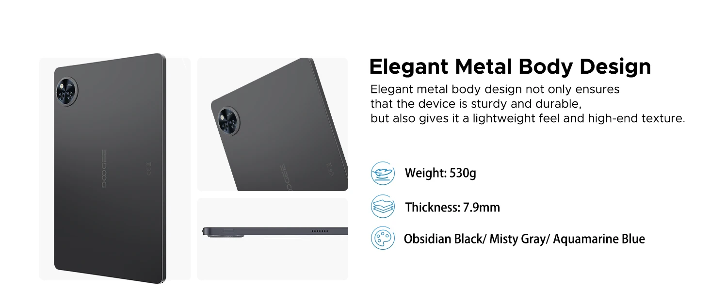DOOGEE U11 Android 16 Tablet 11'' Ultra-clear 90Hz Display 4GB RAM 128GB ROM 8580mAh Battery Dual Speaker Supports Widevine L1