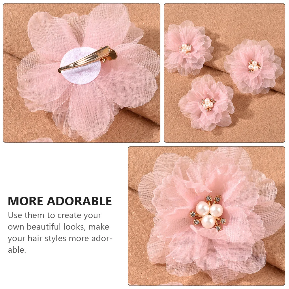 3 قطعة مقاطع زهرة الفتيات الاطفال مشبك شعر اللؤلؤ مزين ل مستقيم مجعد ذيل حصان تجديل تسريحات الشعر رائعتين