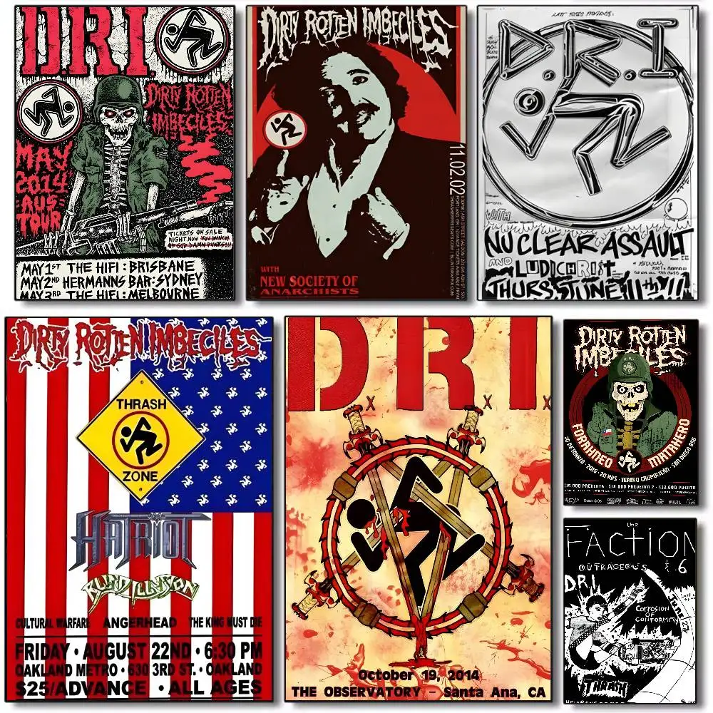 Band D-Dirty Rotten Imbeciles DRI Poster Art Canvas HD Aesthetic Printing Paper Wall Art for Living Room Bar Fashion Home Decor