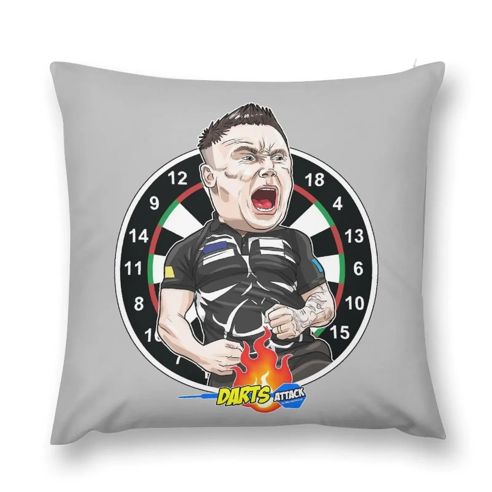 Caricatura Gerwyn Price by Darts Attack Throw Pillow christmas pillow case Pillow Cases Decorative