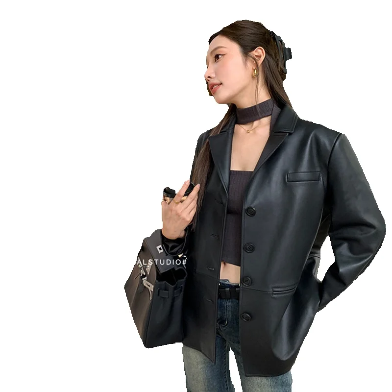 

New Oversize Suit, Popular Genuine Leather Jacket, Women's Sheepskin Jacket, Outerwear