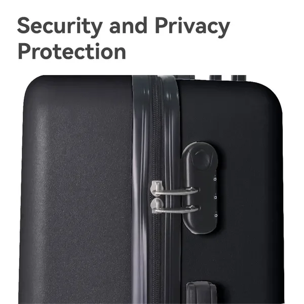 ABS 하드쉘 3종 여행가방 세트, 가볍고 튼튼한 캐리어 세트, 회전 바퀴가 달린 여행가방 20''24''28'' (블랙)