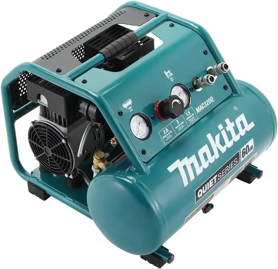 Makita MAC320Q Quiet Series 1-1/2 HP, 3 galony, bezolejowa, elektryczna sprężarka powietrza