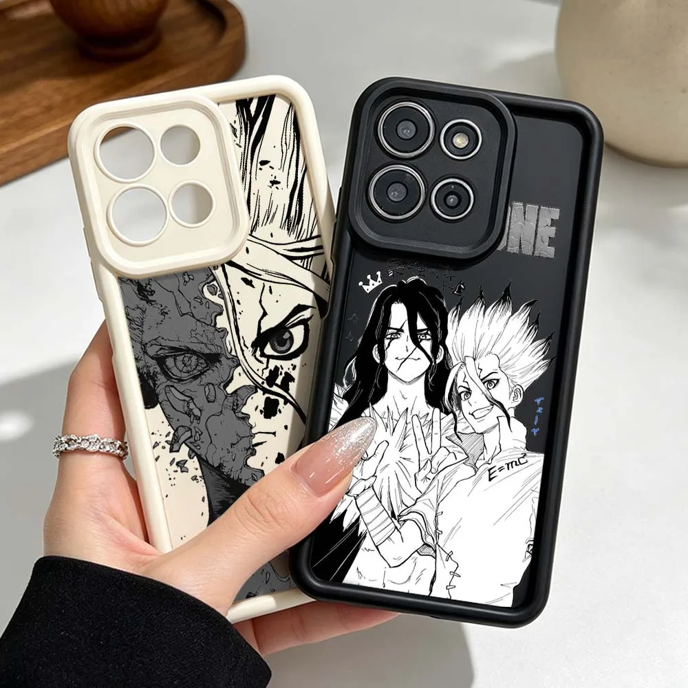 Capa de Silicone Dr. STONE Senkuu para Motorola Moto G86 G85 G75 G56 G06 Edge 70 60 50 Fusion Eye Ladder
