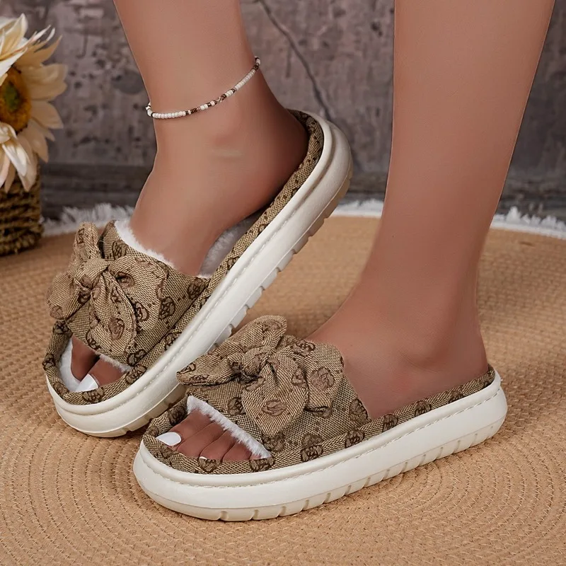 شباشب نسائية ذات نعل سميك أحذية نسائية مصممة صنادل مسطحة في الهواء الطلق صنادل زهرية أحذية قطنية للسيدات Sandalias للنساء #3