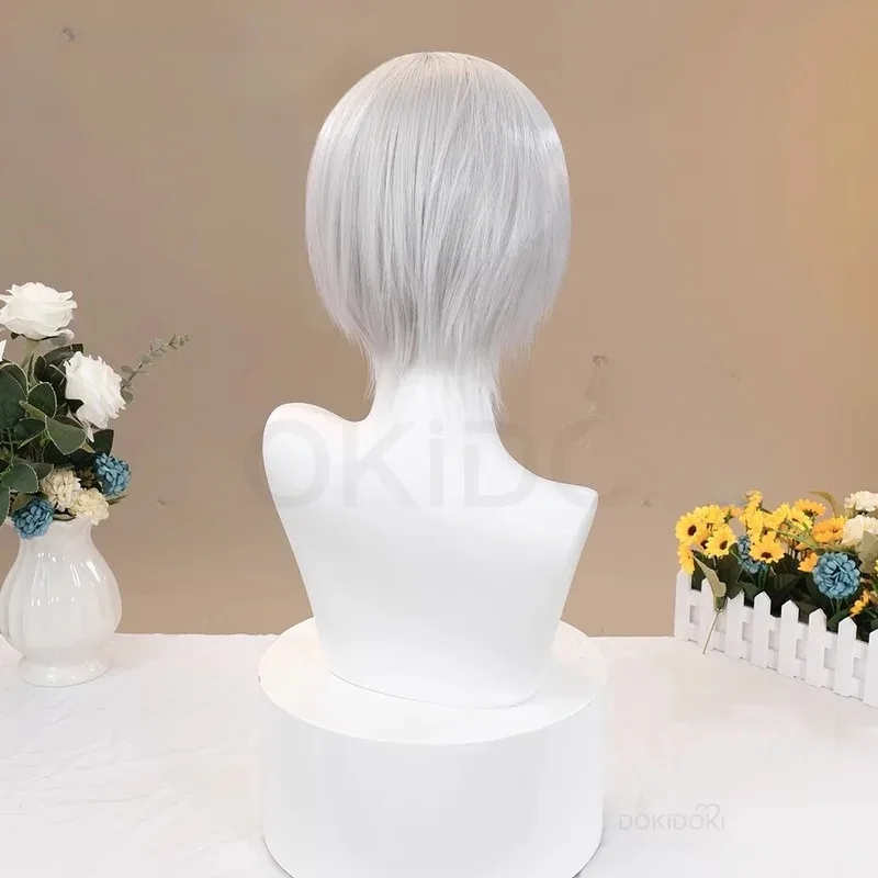 

DY20Vampire Knight Kiryu Zero Косплей Головные уборы из синтетических волос Белый Серый Прямой парик25