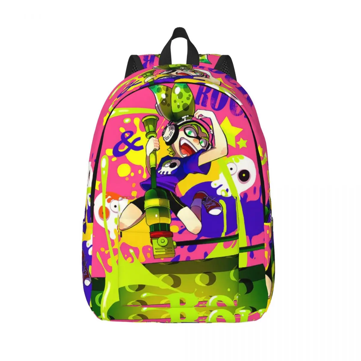 Mochila Splatoon Rock Roll para crianças, mochila escolar para estudantes, mochila Game Octopus, Kindergarten Primary Bag, meninos e meninas