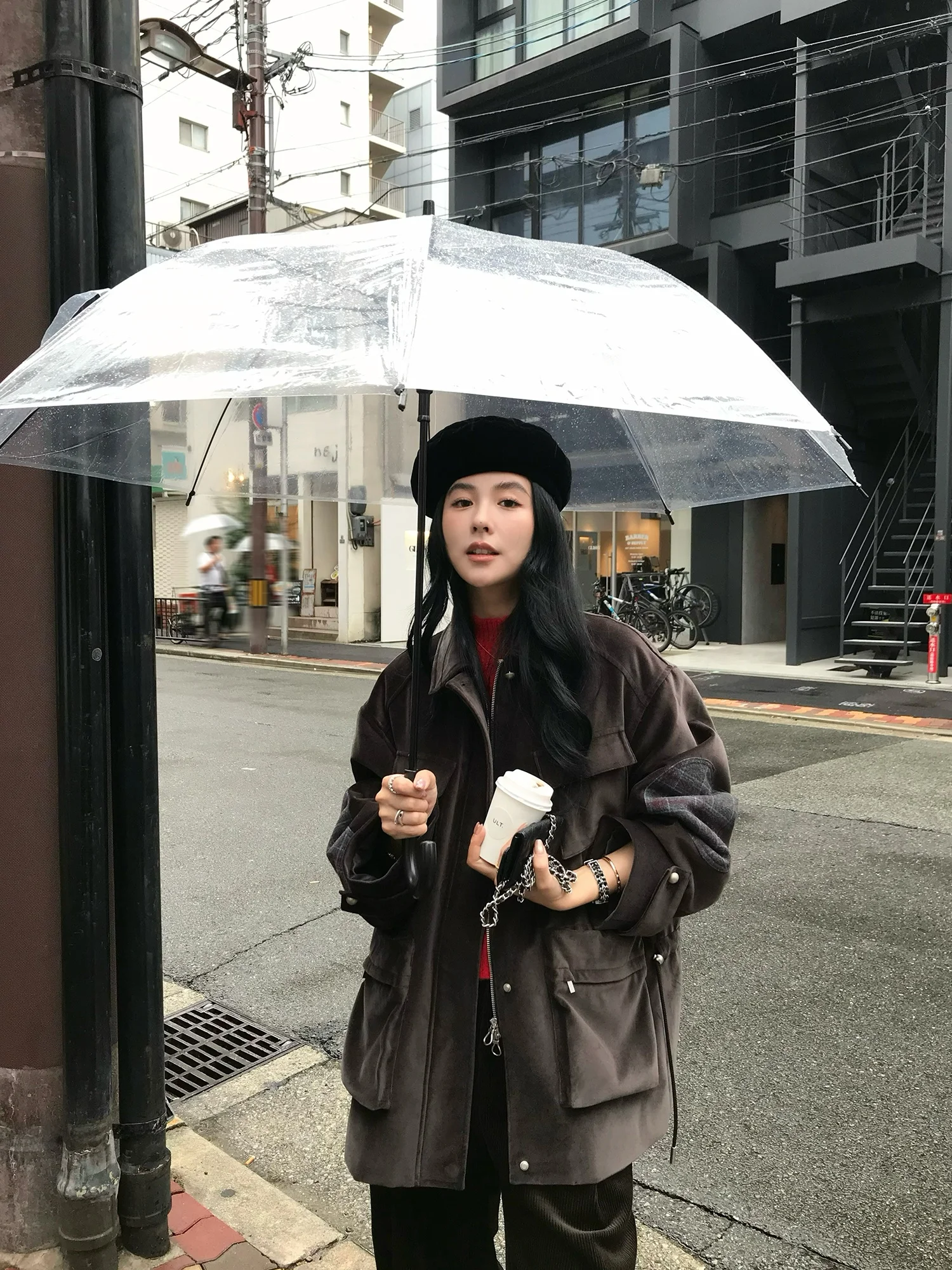 

Куртка EAR RAE Vintage из высококачественного вельвета в клетку, нейтральный цвет, хлопок, теплая верхняя одежда, застежка-молния, длинный рукав