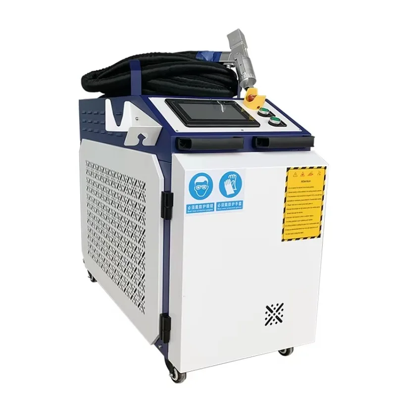 Pulitore laser a impulsi portatile Vernice per superfici antiruggine di metallo Mini pulizia laser Macchina per la pulizia laser con zaino da 50 W