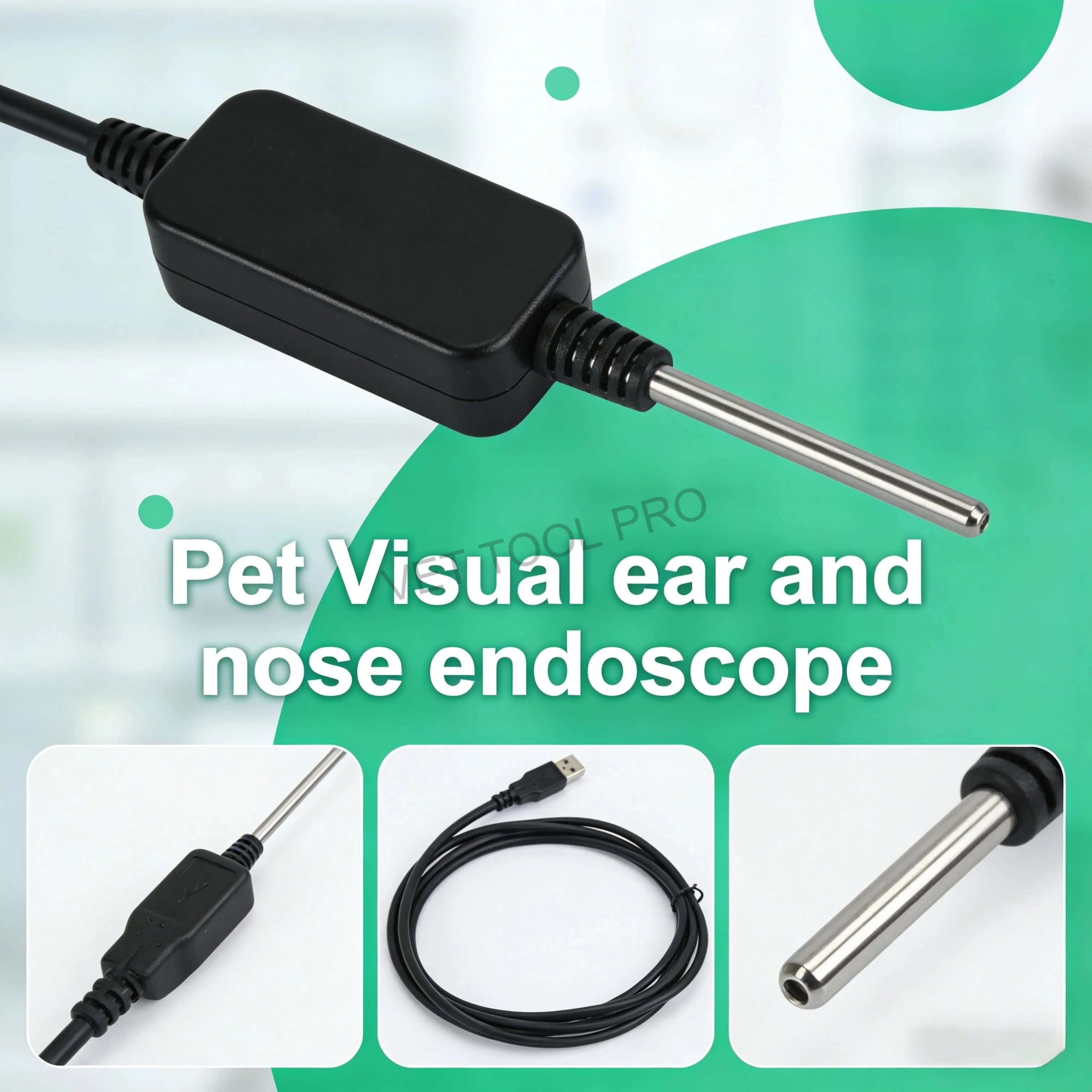 100W HD Hard Tube Endoscope - Waterproof ENT Inspection Camera for Ear Nasal Visual Exams