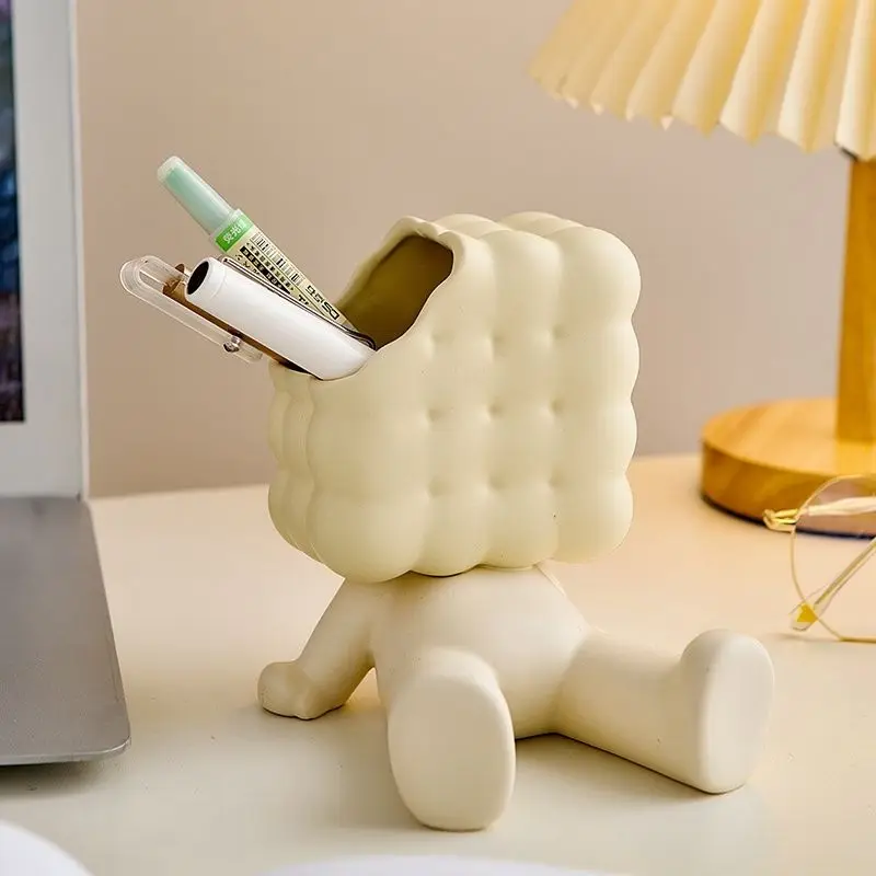 

Biscuit Pen Holder Storage Container Mobile Phone Holder Ceramic Decoration Light Luxury And Minimalist Birthday Gift