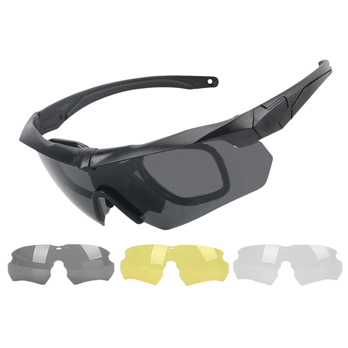 

Shooting Tactical Goggles with Four Replaceable Lenses Hunting Cycling Anti-fog HD Sunglasses for Airsoft Paintball CS War Games