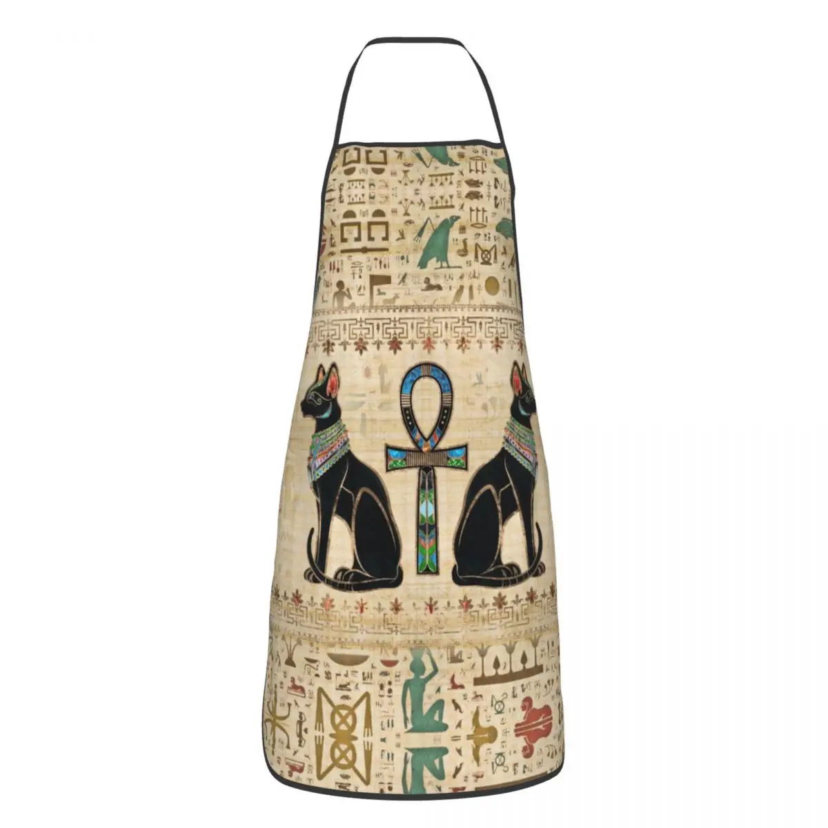 Egyptian Cats And Ankh Cross Funny Aprons Ancient Egypt Adult Unisex Kitchen Chef Bib Tablier Cuisine Cooking Baking Gardening