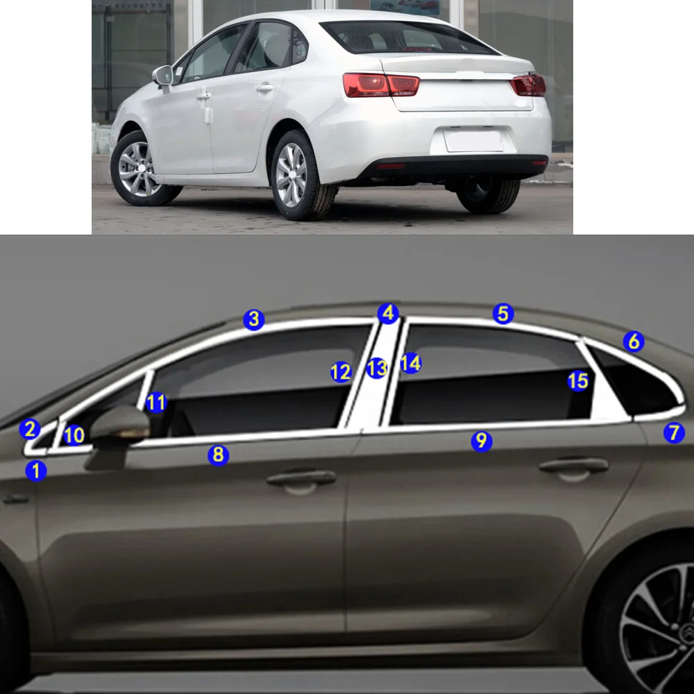 

Car Sticker Garnish Pillar Window Strip Trim Frame Hoods For Citroen C4 C-Quatre 2016 2017 2018