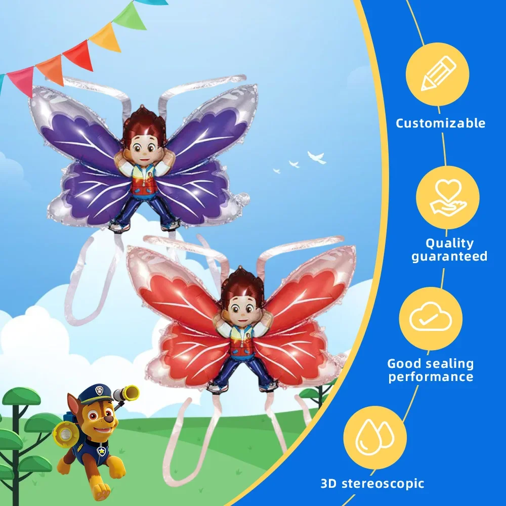 

Paw Patrol Wearable Foil Balloon Kids Birthday Party Outdoor Activity Decoration Cartoon Butterfly Wings Design for Children