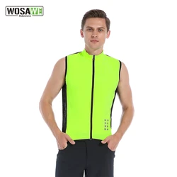 WOSAWE Men's Cycling Vest Windproof Breathable Cycling Coat Sleeveless Bicycle Bike Vest Ultralight Cycling Clothing