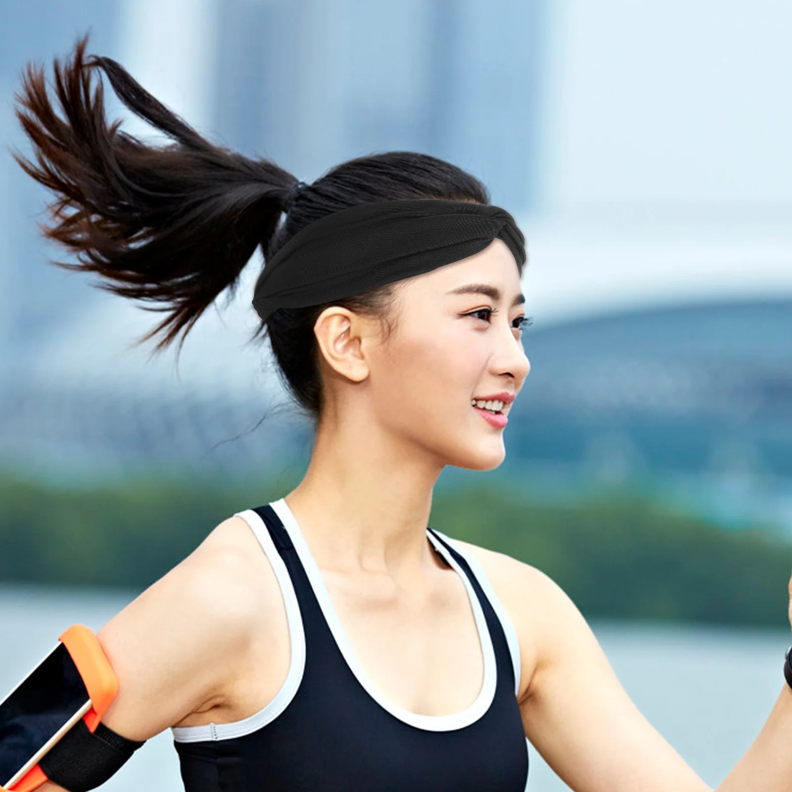 

5 Pieces Workout Headband for Women Men Sweat Absorbing Sports Hair Band Soft Elastic Yoga Running Training Gear