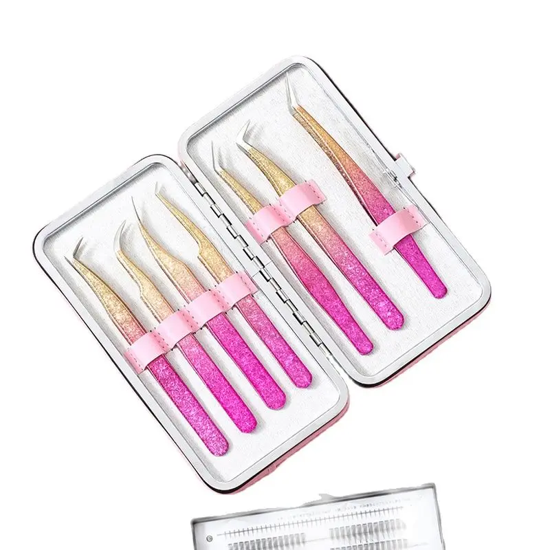 Wimpern pinzette Kit Edelstahl genaue 3D-Volumen Fan Augenbrauen Pinzette nicht magnetische Wimpern verlängerung Zubehör Make-up-Tools