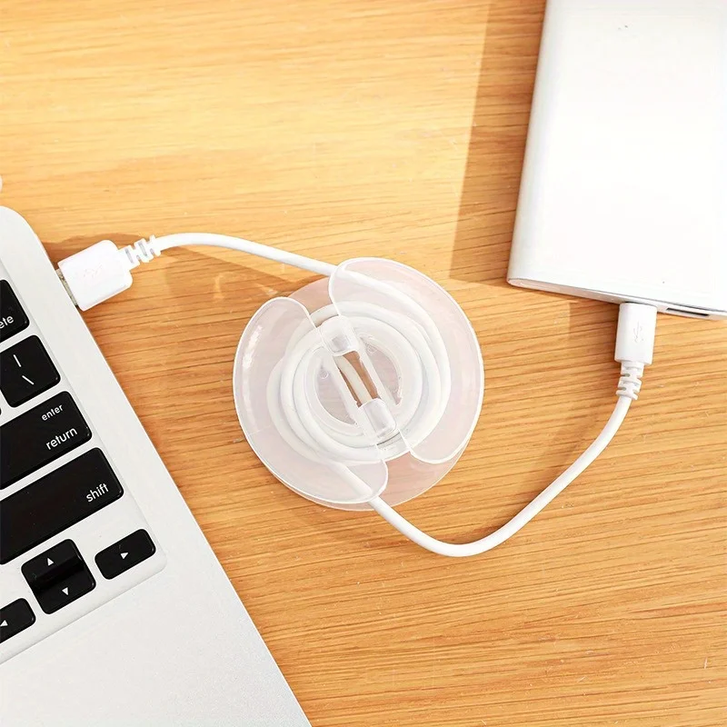 Clear Cable Winder - Cord Organizer for Air Fryer & Coffee Maker, Charging Cable Holder for Earbuds and Kitchen Appliances