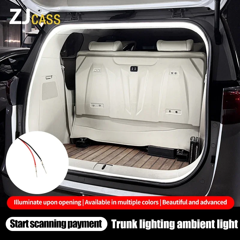 

12V Car Rear Trunk Brighten LED Strip Modified Lighting for Waterproof Flexible Light Universal connector Plug & Play 4m