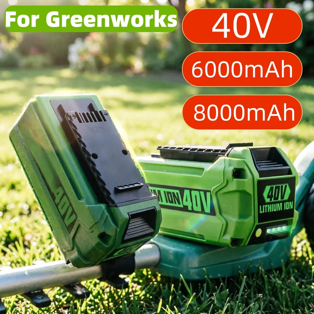 

40V 8.0AH 6000mAh Long Lasting Lithium Battery Pack For Greenworks Garden Power Tools 29472 29462 25322 24252