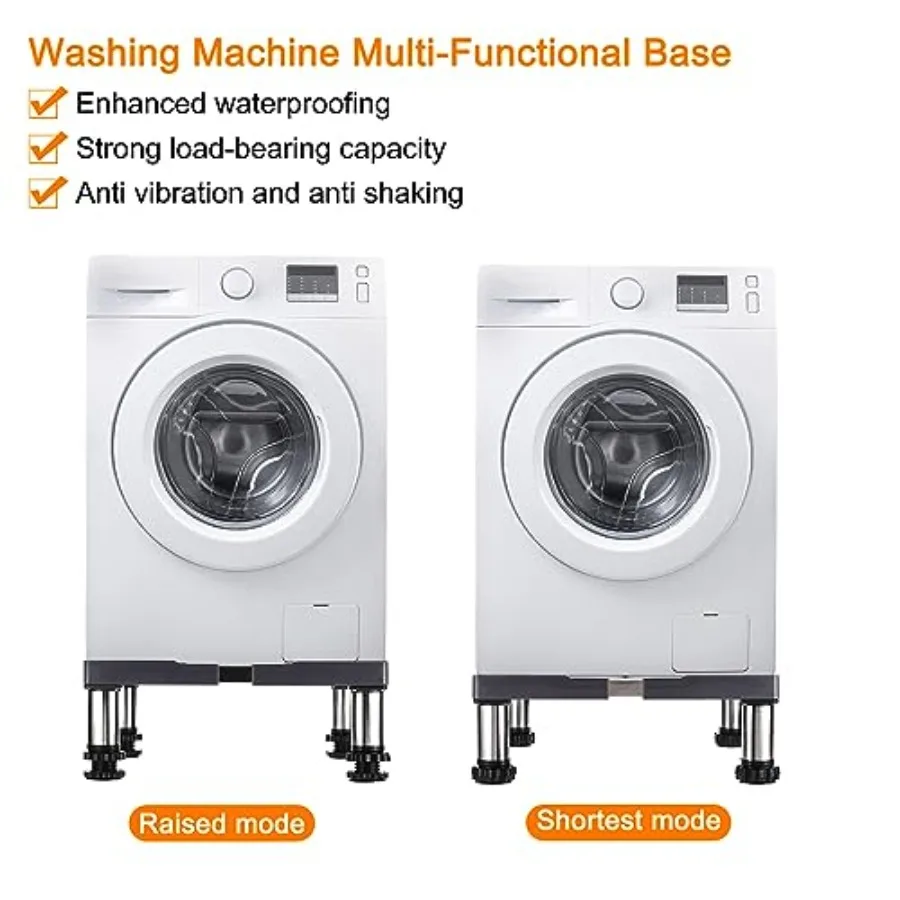 PATIKIL Mini Fridge Stand 4 Strong Feet Laundry Stand Base Multi-Functional Adjustable Base Tray Anti-Vibration for Refrigerato