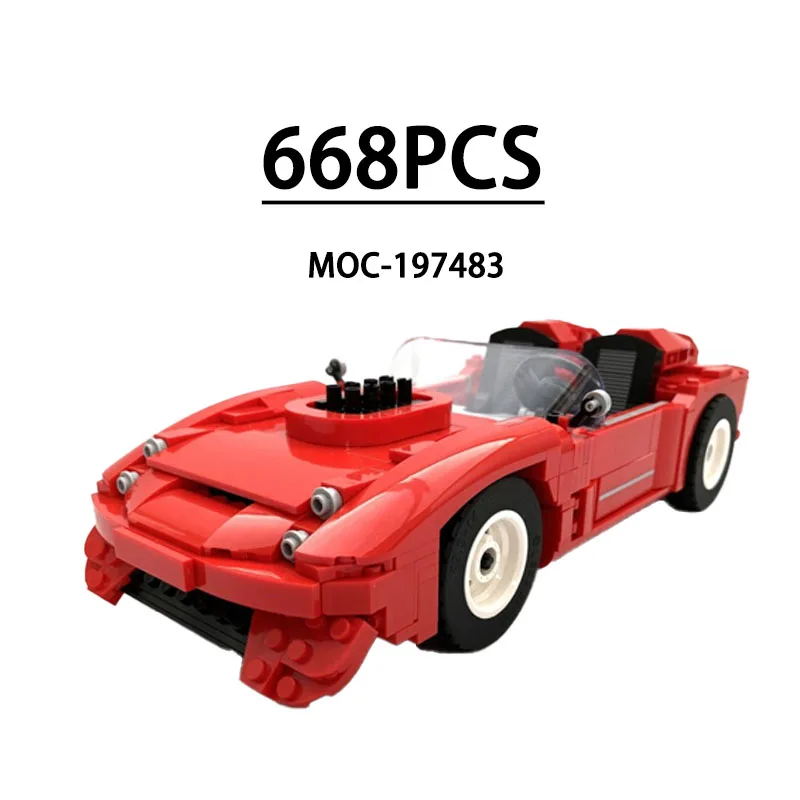 

Supercar 10321 Vintage Classic MOC-197483 Racing Car 668pcs Building Block Model Christmas Birthday Gift Suitable for Children