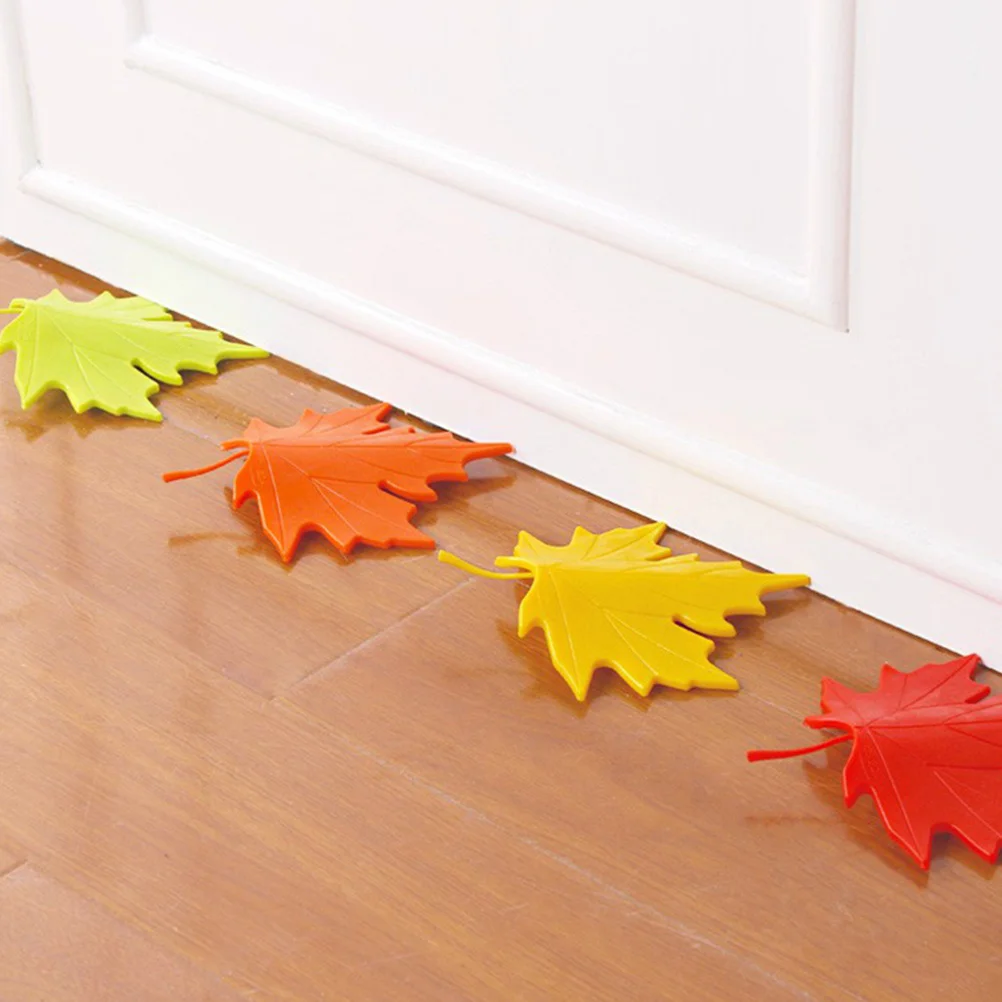 

4pcs Anti-Pinch Stopper Pp Material Child Safety Door Wedge For Baby Pet Protection Leaf Shape Floor Stoppers Door Wedge Outdoor