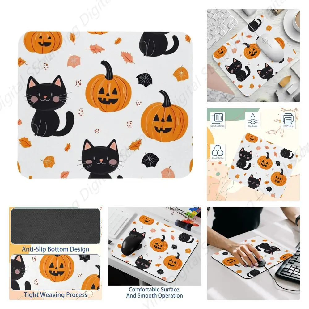 Dyniowy kot impreza z okazji Halloween podkładka pod mysz z nadrukiem prezent bezprzewodowa mysz komputerowa podkładka pod mysz biurowa 25*30cm