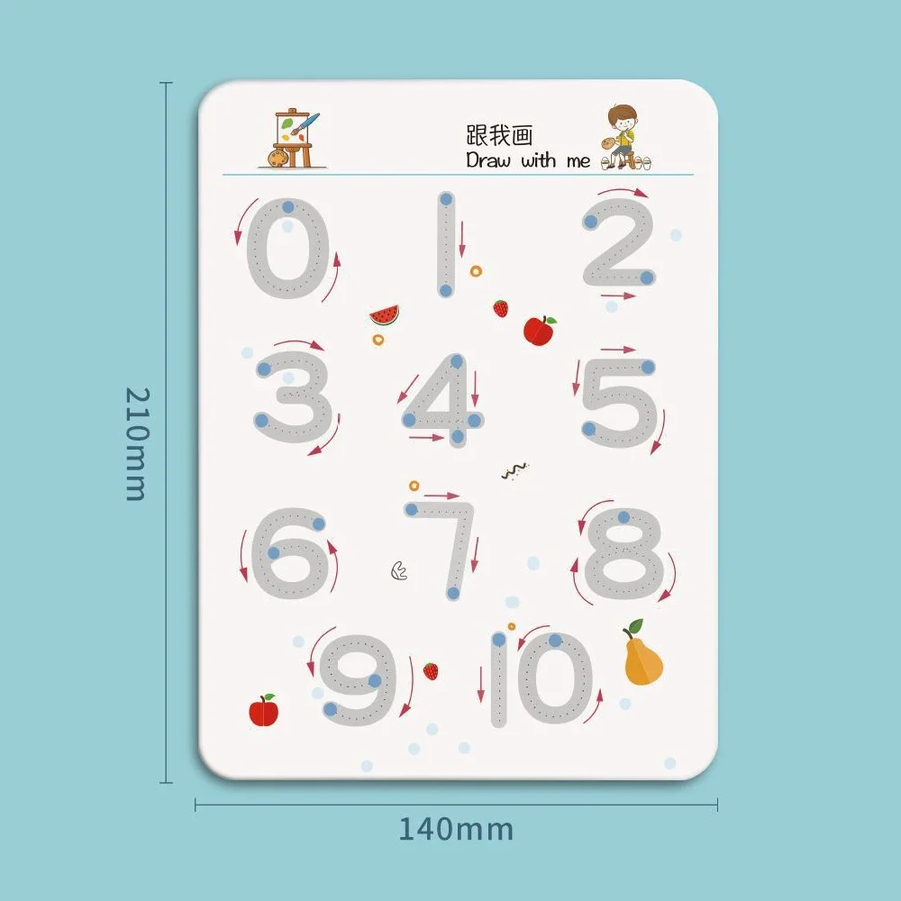 Cuaderno de trabajo de entrenamiento con Control de bolígrafo para niños pequeños, cuaderno de práctica de rastreo mágico para bebés, escritura reutilizable, dibujo, libros educativos con imágenes